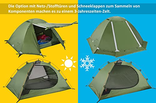 Clostnature 3 Sezonowy Namiot na Kemping - Wodoodporny Namiot Zewnętrzny dla 2 Osób, Ultralekki Namiot Trekkingowy, Kompaktowy Namiot z Małym Rozmiarem Opakowania dla Rodziny, Plaży, Festiwalu, Grupy - obrazek 9