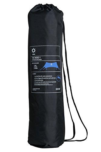 Neso Namiot plażowy z kotwicą do piasku, przenośny dach przeciwsłoneczny – 2,1 m x 2,1 m – opatentowany ze wzmocnionymi narożnikami do stabilizacji (zawsze zielony, niebieski) - obrazek 4