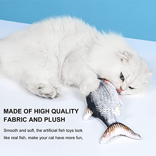 2 szt. zabawki dla kota, kręcąca się ryba, kot, zabawka dla kota, interaktywna zabawka rybna dla kotów, zmywalna pluszowa zabawka, potrząsająca zabawka, ruchoma symulacja ryb - obrazek 6