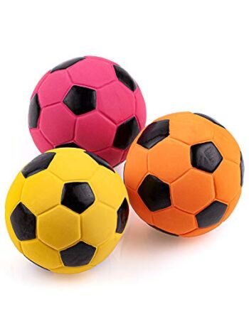 CHIWAVA 3 szt. 6 cm piszcząca lateksowa zabawka dla psa piłka nożna do