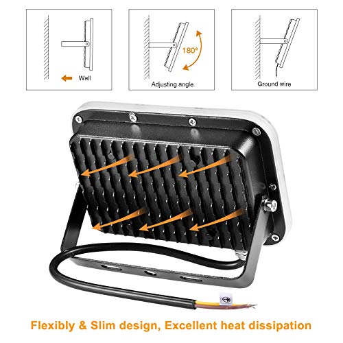 50W LED Reflektor Wodoodporny IP67 lampa bezpieczeństwa 6500K Zimna biel światła reflektor 4500LM Reflektor zewnętrzny do ogrodu podwórka garażu parkingowego magazyn - obrazek 15