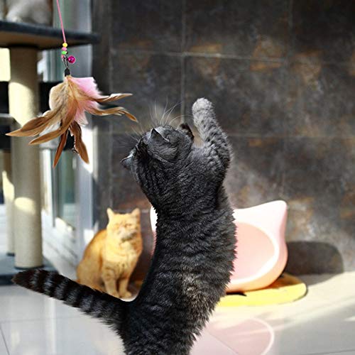 DIGIFLEX Koty dmuchana wędka z dzwonkiem i piórami 91 cm - interaktywn - obrazek 3