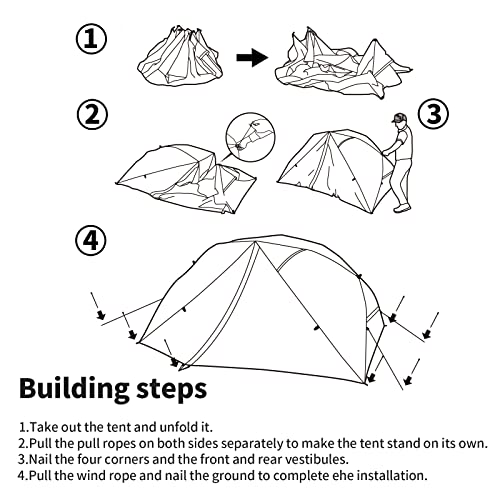 Naturehike Canyon 2-osobowy namiot z szybkim otwieraniem, wodoszczelny namiot poliestrowy, wiatroszczelne drzwi boczne, namioty rzucane z oddychającymi oknami - obrazek 3