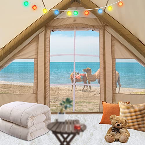 Baralir Namiot kempingowy dla 2 – 4 osób, nadmuchiwany namiot tipi, namiot typu pop-up, szybki montaż w ciągu 2 minut, namiot ratunkowy w głuszy, luksusowy namiot kempingowy - obrazek 6