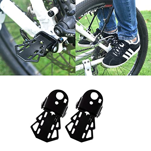 Fotelik rowerowy dla dzieci, poduszka na tylne siedzenie rowerowe, uchwyt na tylne siedzenie, zestaw podnóżków ze skóry PU i antypoślizgowym uchwytem, bagażnik rowerowy na rower górski, czarne aluminium, nośność 30 kg - obrazek 2