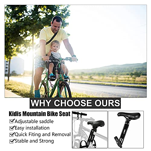WMLBK Fotelik dziecięcy do rowerów górskich, przenośny, zdejmowany, z przodu dla dzieci w wieku 2-6 lat, fotelik dziecięcy, rower górski z przodu, mocowanie na kierownicę - obrazek 6