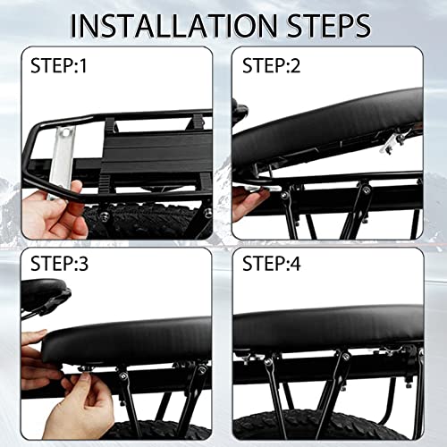 ASEOK Poduszka na tylne siedzenie rowerowe, akcesoria do roweru roweru górskiego grubsze siedzenie tylne siedzenie pojazdu elektrycznego, tylne siedzenie roweru dla dzieci, akcesoria rowerowe bezpieczeństwa na zewnątrz - obrazek 3