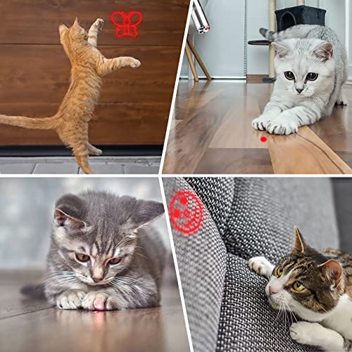 Pinsheng Zabawka dla kotów, LED, interaktywna zabawka myśliwska dla kotów, ładowanie przez USB, funkcja 3 w 1, wielofunkcyjna zabawka LED, interaktywna zabawka do treningu zwierząt domowych - obrazek 3