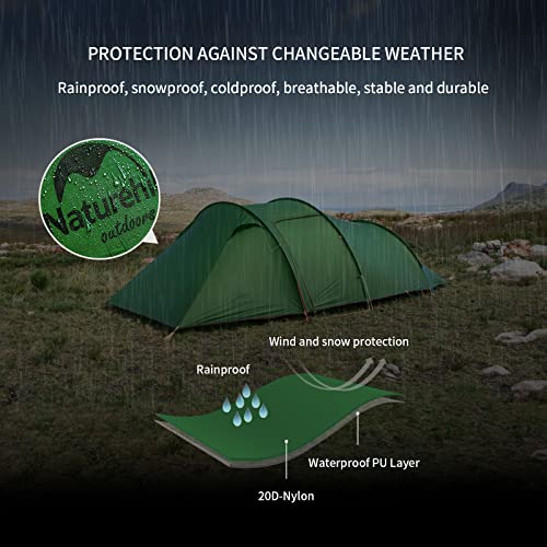 Namiot z Plecakiem Przestronny, Lekki Namiot Rodzinny dla 2/3 Osób Namiot Tunelowy dla 2/3 Osób z Markizą - obrazek 5