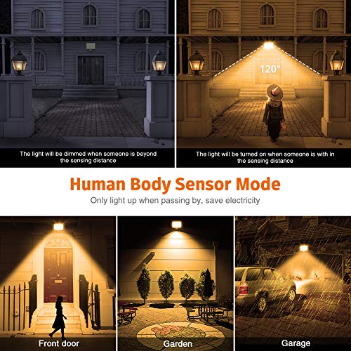 100W Reflektor LED z czujnikiem ruchu, wodoszczelny IP65 reflektor aluminiowy, 10000lm, 3000K ciepłe światło, reflektor LED, oświetlenie zewnętrzne do ogrodu, garażu, na boisko sportowe - obrazek 5