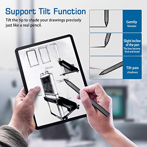 Cenawin Rysik Długopis do Microsoft Surface, ładowalny aktywny Stylus Pen 4096 czułość nacisku, Tilt i Palm Rejection do Surface Pro 3/4/5/6/7/X, Surface Go/Book/Laptop - obrazek 5