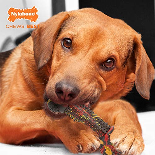 Nylabone Mocna, wytrzymała, wytrzymała gumowa zabawka do żucia dla psa, smak cheeseburgera, średnia, dla psów do 16 kg - obrazek 2