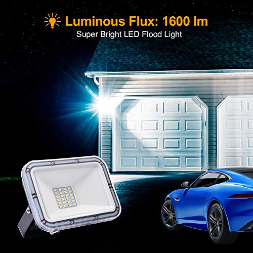 20W LED Reflektor Wodoodporny IP67 lampa bezpieczeństwa 6500K Zimna biel światła reflektor 1600LM Reflektor zewnętrzny do ogrodu podwórka garażu parkingowego magazyn - obrazek 4