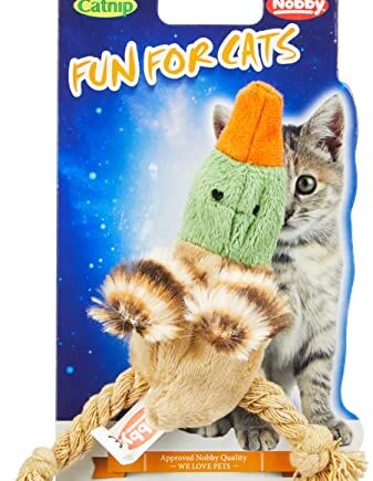 Nobby Fun For Cats Pluszowe Kaczątko z Kocimiętką, Wielokolorowa, 10 c