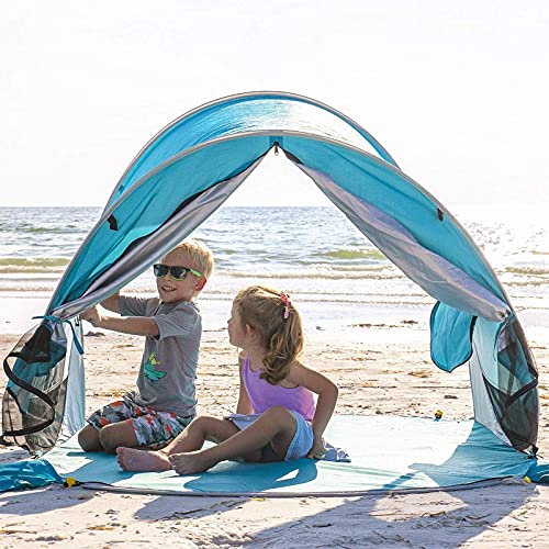 Wolfwise Pop Up 3-4 Personen Strandmuschel, UPF 50+ UV Schutz Familien - obrazek 7