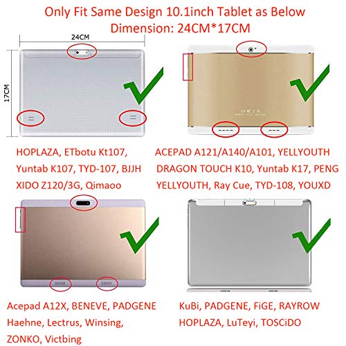 AKNICI Silikonowe etui z uchwytem na długopis pasek na ramię Stylus Pen do TOSCiDO K108/W109/X104/X108, ACEPAD A121/A101/A12X, Dragon Touch K10/Max10,TYD-107/TYD-108,LNMBBS 10.1, PADGENE 1, Lectrus 10,czarny - obrazek 9