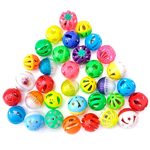 Chiwava 48 szt. 4 cm-4,5 cm plastikowy kot jingle kulki kot zabawka z - obrazek 7