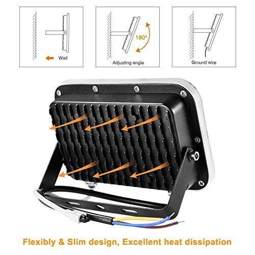 10W Reflektor LED RGB 800lm Ściemnialne światło krajobrazowe z pilotem, 16 kolorów i 4 tryby Dekoracyjne oświetlenie zewnętrzne Wodoodporny IP66 Lampa bezpieczeństwa, z funkcją pamięci - obrazek 14