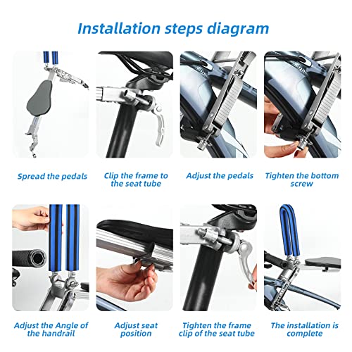 Neyomid Dziecięce siedzisko MTB dla dzieci, odpinane przednie siodełko rowerowe dla dzieci, składane siedzisko podróżne ze stopu dla dorosłych, ultralekkie, przednie siodełko rowerowe dla dzieci, odpowiednie dla dzieci w wieku od 2 do 6 lat - obrazek 5