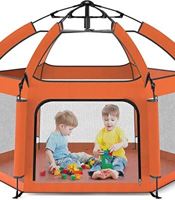 Składany przenośny odtwarzacz 63" – duży plac zabaw, lekki, klapy do użytku wewnątrz i na zewnątrz – z pokrywą UP Shade dla każdego