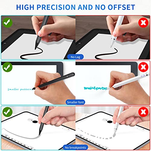 URSICO Stylus Pen 2. generacji do iPada, Active Pen z rejection i magnetycznym rysikiem Apple Pencil do iPad 6/7/8/9, iPad Air 3/4/5, iPad Mini 5/6, iPad Pro 11", iPad Pro 3/4/5 12,9", czarny - obrazek 4