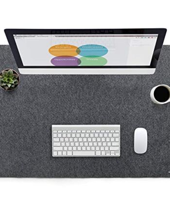 Lucky Sign - Podkładka na biurko z filcu z powłoką antypoślizgową, 80 x 54 cm – ciemnoszara