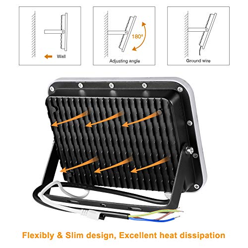 50W RGB Reflektor LED, Wodoszczelny IP67 Reflektor LED Z pilotem, 16 kolorów i 4 tryby Reflektor zewnętrzny, na festiwal muzyczny, imprezę, do ogrodu, Boże Narodzenie (Brak funkcji pamięci) - obrazek 15