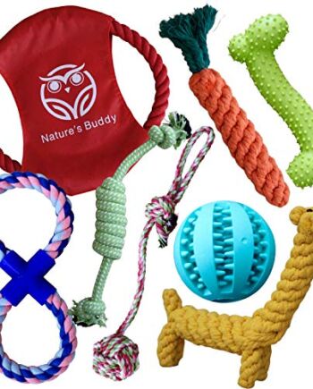 Buddy Wild Zabawki dla psów z piłką do smakołyków w zestawie - 100% naturalna, wytrzymała i trwała linka do żucia - trening ząbkowania, interaktywne i łagodzące nudę dla szczeniaka i małych psów