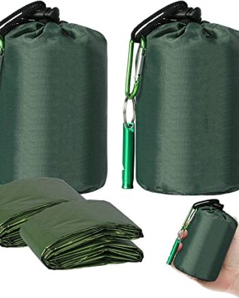 Śpiwór ratunkowy, 2 sztuki, śpiwór awaryjny, śpiwór ratunkowy, wodoszczelny, koc awaryjny, śpiwór na biwak pierwszej pomocy, koce ratunkowe do aktywności na świeżym powietrzu, polowania, na kemping