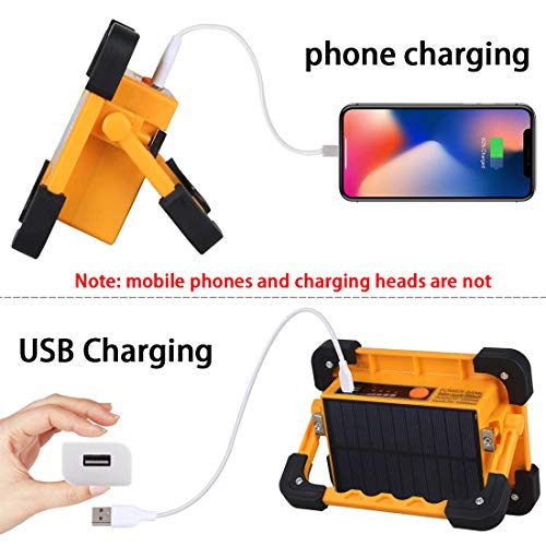 Solarny Reflektor LED 80W Zewnętrzne Światło Robocze Przenośne Światło Awaryjne z Magnesem Słonecznym 4 Tryby i bank Energii z USB Wodoodporny Reflektor IP65 Odpowiedni do Kempingu Podróży Wędkarstwa - obrazek 12