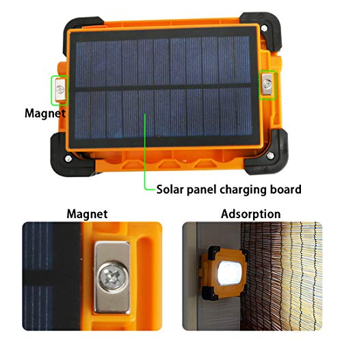 Solarny Reflektor LED 80W Zewnętrzne Światło Robocze Przenośne Światło Awaryjne z Magnesem Słonecznym 4 Tryby i bank Energii z USB Wodoodporny Reflektor IP65 Odpowiedni do Kempingu Podróży Wędkarstwa - obrazek 10