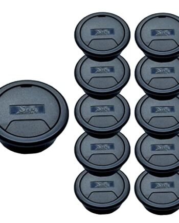 Kołowy stół, pakiet 10x 5X, kolor czarny lub jasnoszary, wbudowana pokrywa biurowa i biurko kablowe (czarny 10x)