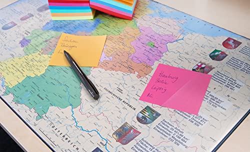 Idena 10448 – podkładka na biurko z dwiema kieszeniami wsuwanymi, mapa Niemiec, wymiary ok. 58,5 x 38,5 cm, praktyczne akcesorium do pokoju dziecięcego, młodzieżowego i gabinetu - obrazek 3