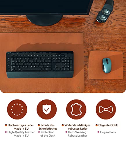 Skórzana Podkładka Biurko i Podkładka pod Myszkę od C4B, Ochronna Podkładka Biurko i Podkładka pod Mysz Wykonane w 100% ze Skóry Licowej, Skórzana Podkładka Biurko i Podkładka pod Mysz, Ochrona Stołu - obrazek 8