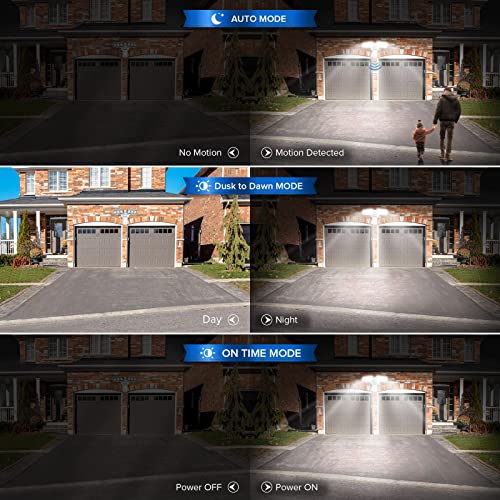 SANSI Światła bezpieczeństwa 27 W, czujnik ruchu zewnętrznego, odpowiednik 200 W, wodoodporność IP65, regulowany reflektor LED z czujnikiem PIR, 2700 lm, 5000 K, zewnętrzne światła z czujnikiem zasilane siecią, kąt wykrywania 180° - obrazek 7