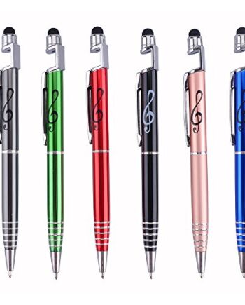 Pojemnościowy rysik stojak na telefon długopisy 3 w 1 dotyk długopis nuty muzyczne motyw zestaw artykułów piśmienniczych góra G wiklina kulka punktu (stojak na telefon)