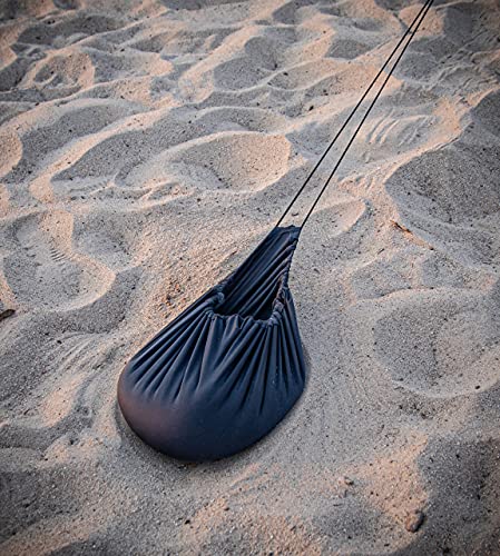 Namiot transkadowy premium z lycry – żagiel przeciwsłoneczny Pop-Up na plażę i do aktywności na świeżym powietrzu – ochrona przed słońcem, muszla plażowa z aluminiowymi drążkami i kotwami piaskowymi, kolor szary (210 x 210 cm) - obrazek 5