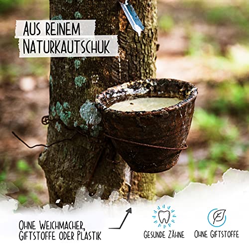 Rudelkönig piłka dla psa z naturalnego kauczuku - Niebieska piłka o średnicy 6,5 cm - Prawie niezniszczalna zabawka dla psa wraz z praktyczną torbą do przechowywania - obrazek 5