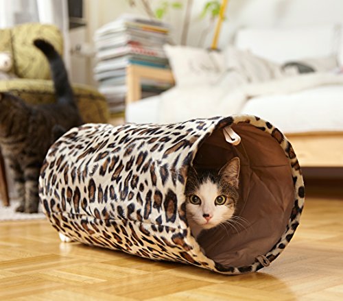 Dehner Tunel dla kota Leo, Ø 25 cm, długość 50 cm, poliester/metal, br - obrazek 2