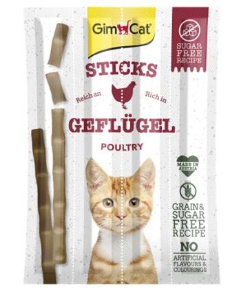 GimCat Sticks pałeczki drobiowe - Miękka przekąska do żucia z dużą zaw