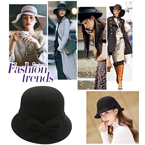 Kabinga D64, Damskie filcowy kapelusz Vintage Czerwony, Środkowy - obrazek 2