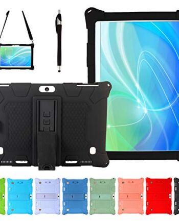 AKNICI Silikonowe etui z uchwytem na długopis pasek na ramię Stylus Pen do TOSCiDO K108/W109/X104/X108, ACEPAD A121/A101/A12X, Dragon Touch K10/Max10,TYD-107/TYD-108,LNMBBS 10.1, PADGENE 1, Lectrus 10,czarny