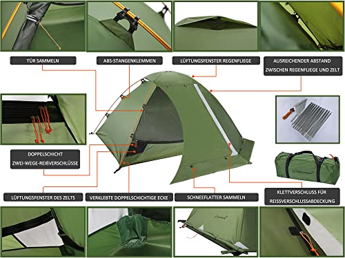 Clostnature 3 Sezonowy Namiot na Kemping - Wodoodporny Namiot Zewnętrzny dla 2 Osób, Ultralekki Namiot Trekkingowy, Kompaktowy Namiot z Małym Rozmiarem Opakowania dla Rodziny, Plaży, Festiwalu, Grupy - obrazek 6