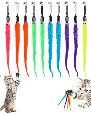 Molain Wymienny wkład do zabawki dla kota, 12 szt. robak z futrzanym o