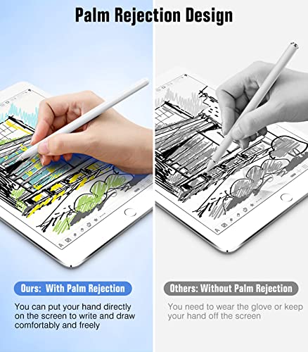 MoKo Wireless Charging Stylus Pen für iPad, Apple Pencil Kompatibel mit iPad Pro 12,9" 3/4/5, iPad Pro 11" 1/2/3, iPad Air 5/4, Mini 6 Gen, Wireless Magnetic iPad Pencil Tilt & Palm Rejection - Weiß - obrazek 5