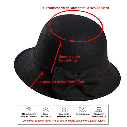 Kabinga D64, Damskie filcowy kapelusz Vintage Czerwony, Środkowy - obrazek 7