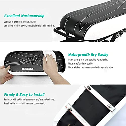 auvstar Fotelik rowerowy dla dzieci, akcesoria na tylne siedzenie, rower dla dzieci z oparciem, miękka gruba gąbka, wygodny, bezpieczne akcesoria rowerowe do użytku na zewnątrz dla dzieci lub dorosłych. - obrazek 5