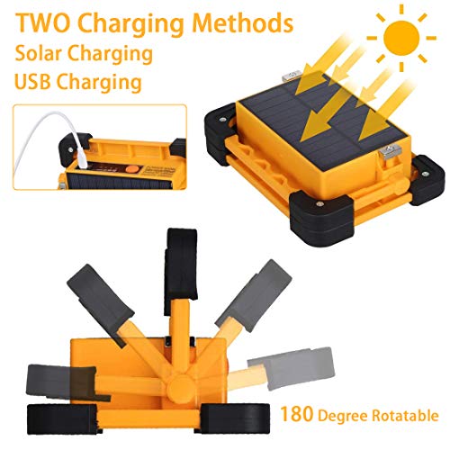 Solarny Reflektor LED 80W Zewnętrzne Światło Robocze Przenośne Światło Awaryjne z Magnesem Słonecznym 4 Tryby i bank Energii z USB Wodoodporny Reflektor IP65 Odpowiedni do Kempingu Podróży Wędkarstwa - obrazek 14
