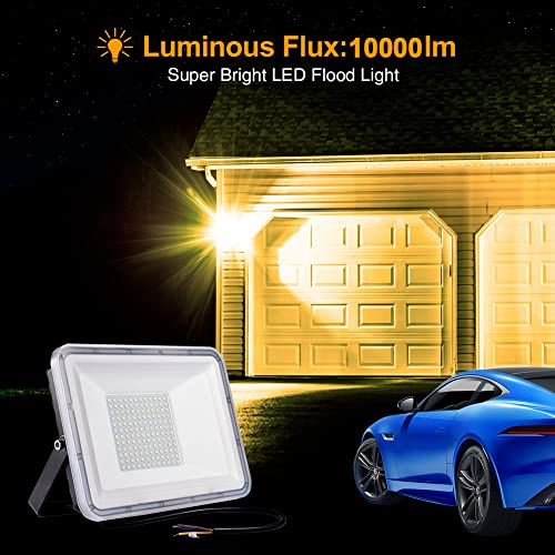 100W LED Reflektor Wodoodporny IP67 lampa bezpieczeństwa 3000K Ciepłe światło reflektor 10000LM Reflektor zewnętrzny do ogrodu podwórka garażu parkingowego magazyn - obrazek 12