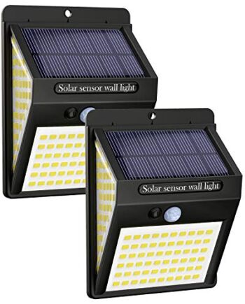 Litogo 3 Oświetlenie Tryby 140 LED Solar Bezpieczeństwo Na Wolnym Powietrzu Wall Światła 2-Kawałek, Cool Białe